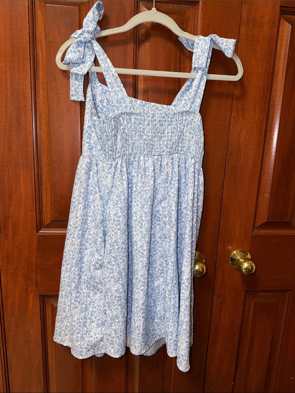 Altar’d State Women’s Blue Floral Tie-Shoulder Sundress - Picture 2 of 2